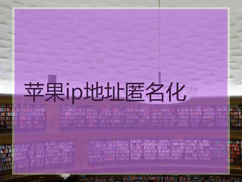 苹果ip地址匿名化