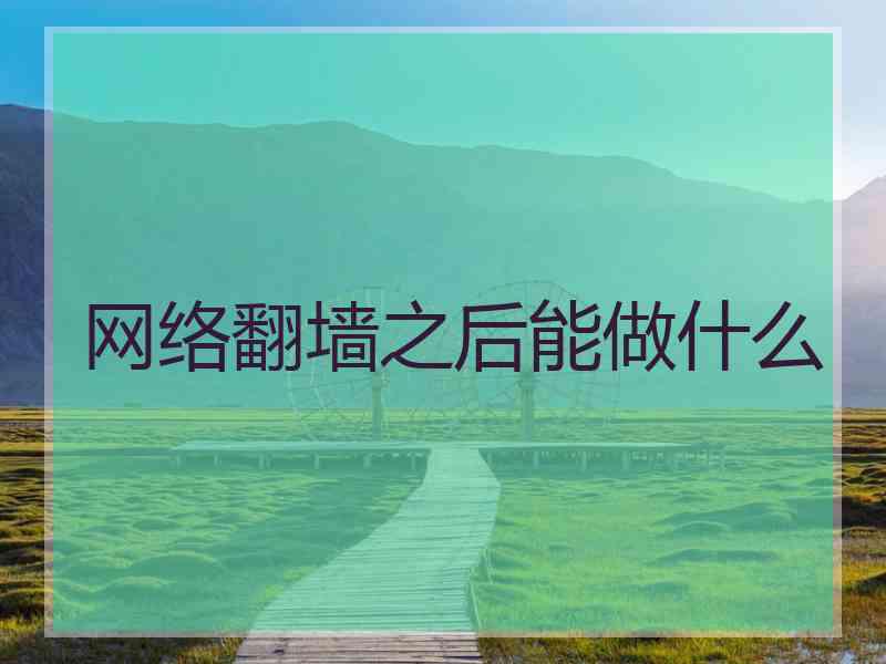 网络翻墙之后能做什么