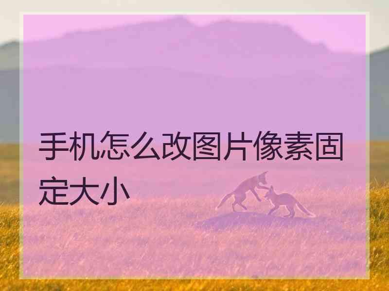 手机怎么改图片像素固定大小