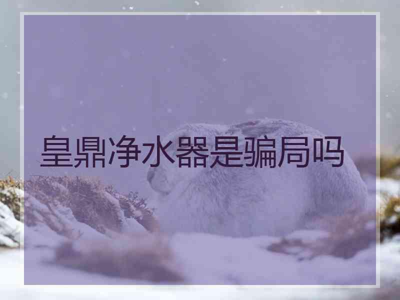 皇鼎净水器是骗局吗