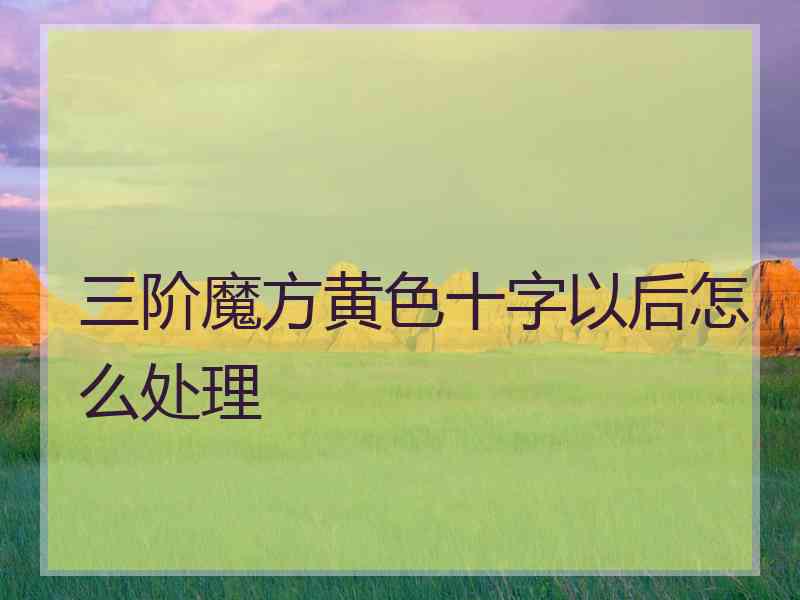 三阶魔方黄色十字以后怎么处理