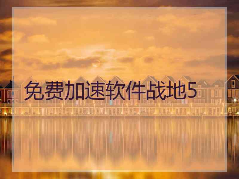 免费加速软件战地5