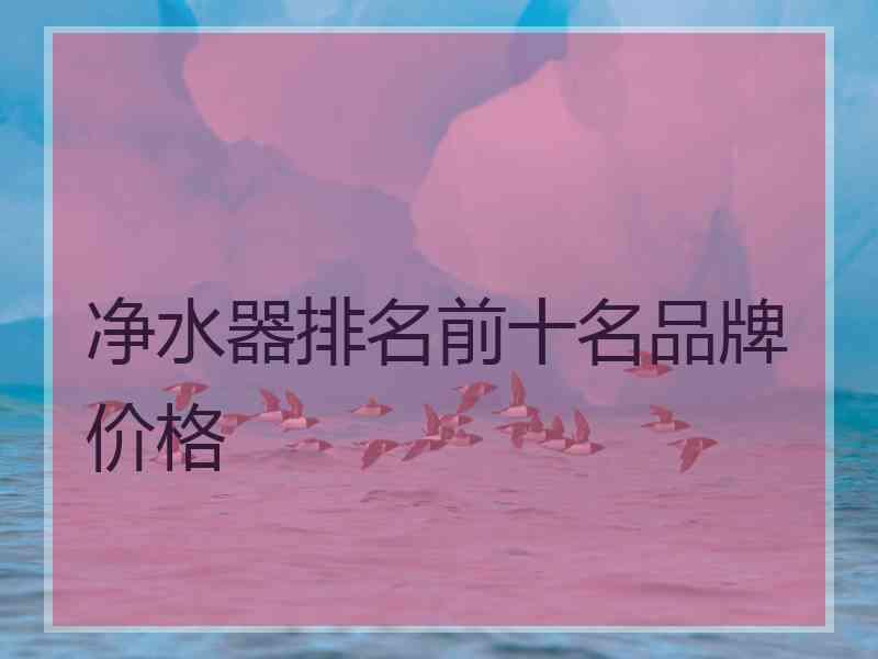净水器排名前十名品牌价格