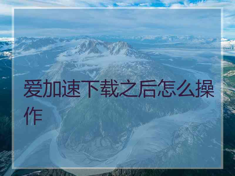 爱加速下载之后怎么操作