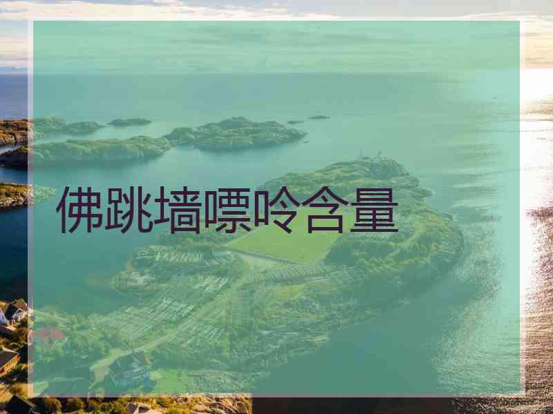 佛跳墙嘌呤含量
