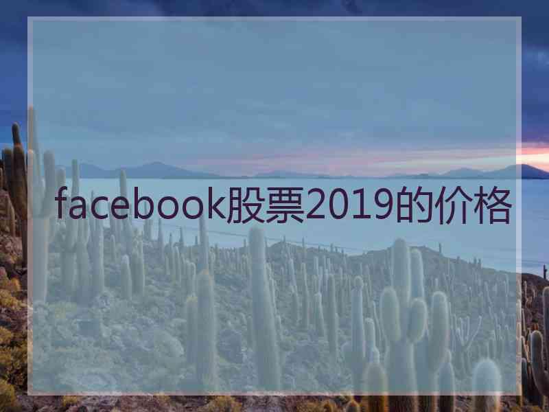 facebook股票2019的价格