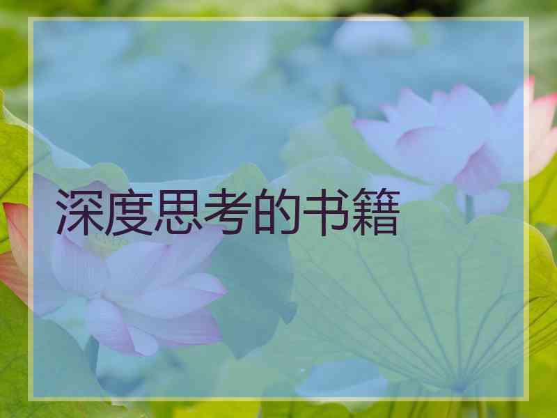 深度思考的书籍