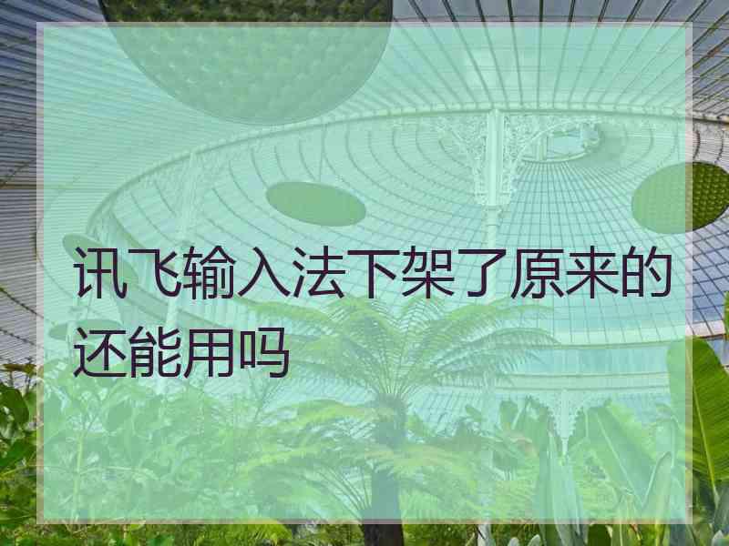 讯飞输入法下架了原来的还能用吗
