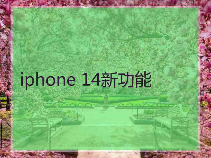 iphone 14新功能