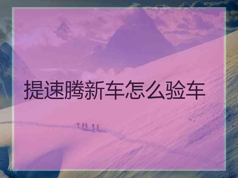 提速腾新车怎么验车