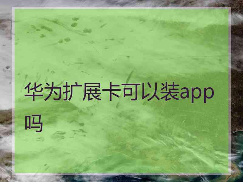 华为扩展卡可以装app吗