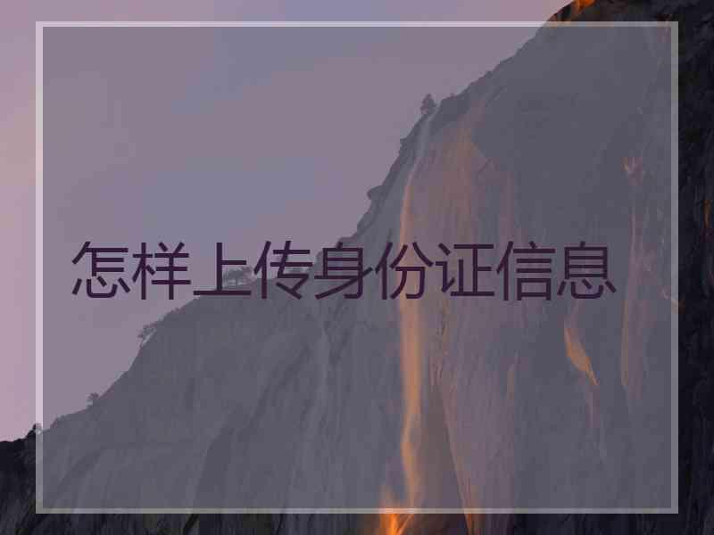 怎样上传身份证信息