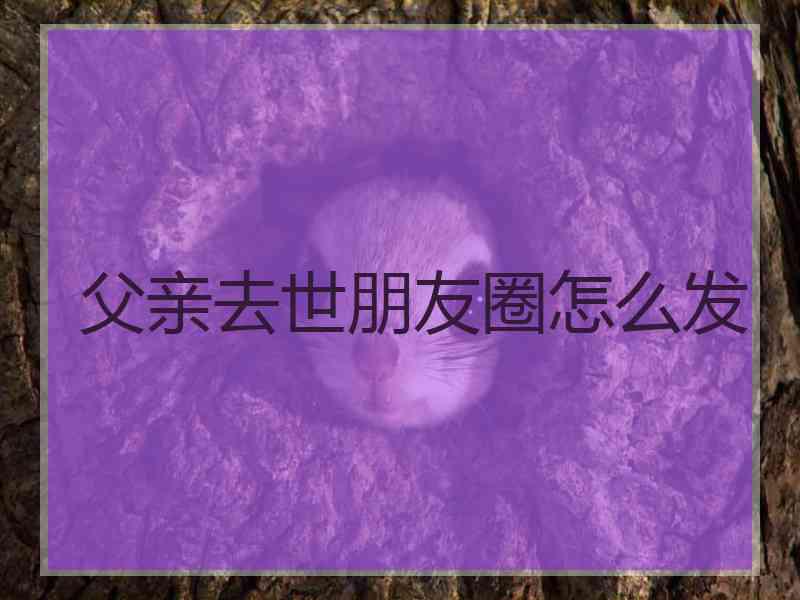 父亲去世朋友圈怎么发