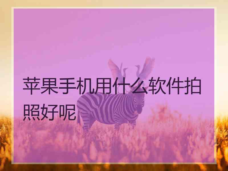 苹果手机用什么软件拍照好呢