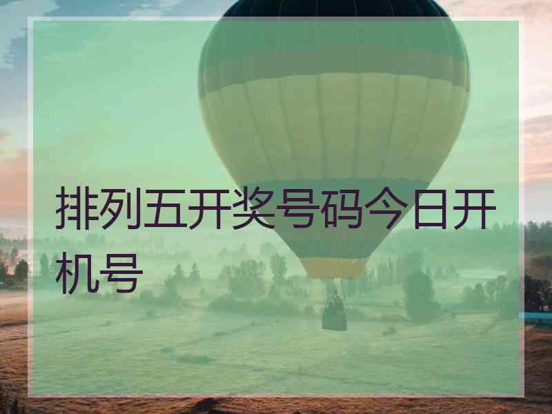 排列五开奖号码今日开机号