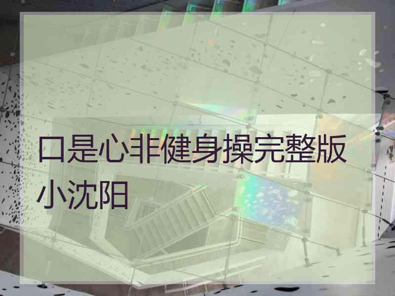 口是心非健身操完整版小沈阳
