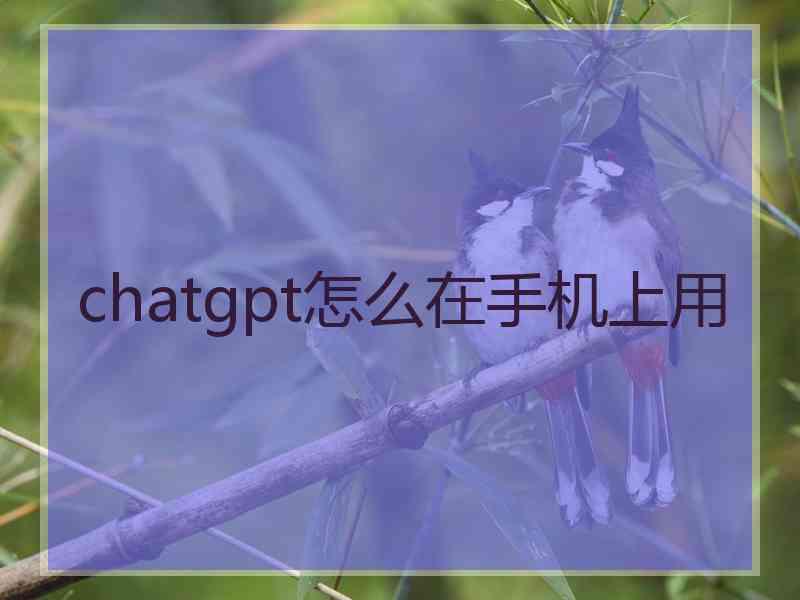 chatgpt怎么在手机上用