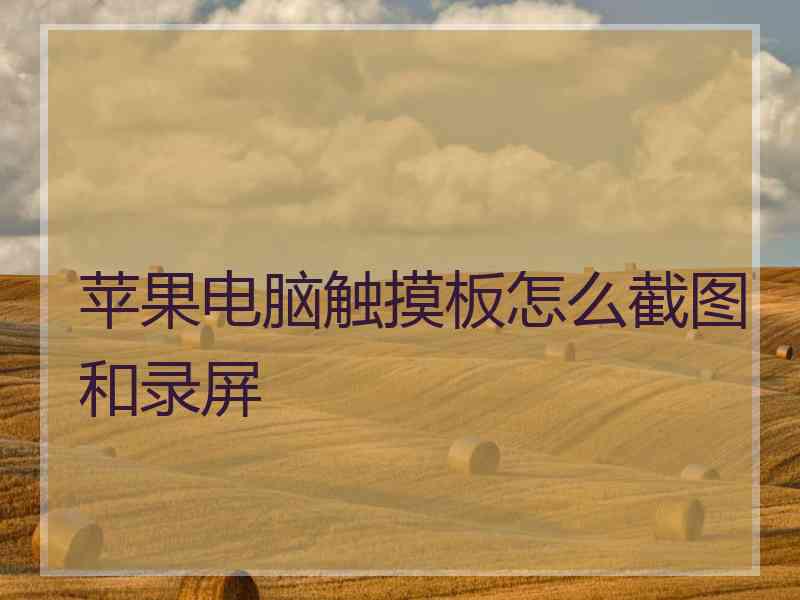 苹果电脑触摸板怎么截图和录屏