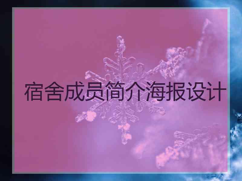 宿舍成员简介海报设计