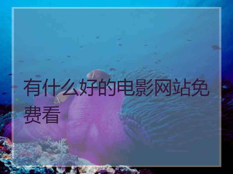 有什么好的电影网站免费看