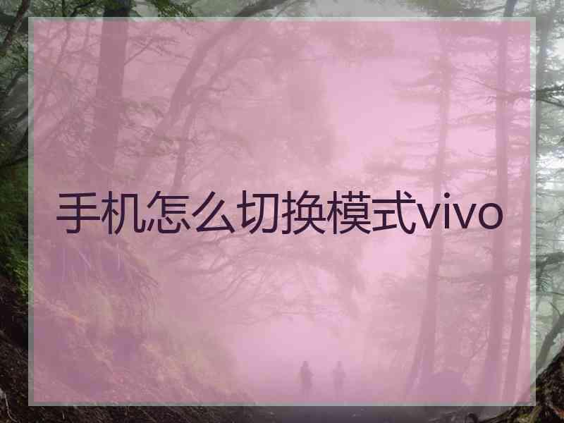 手机怎么切换模式vivo