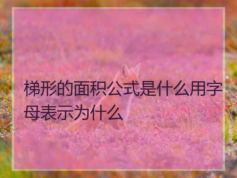 梯形的面积公式是什么用字母表示为什么