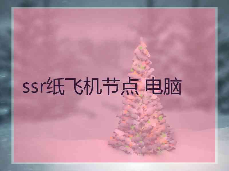 ssr纸飞机节点 电脑