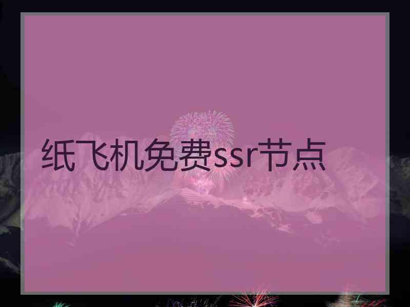 纸飞机免费ssr节点