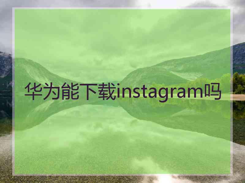 华为能下载instagram吗