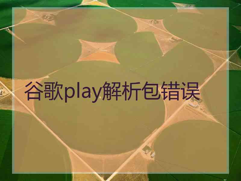 谷歌play解析包错误