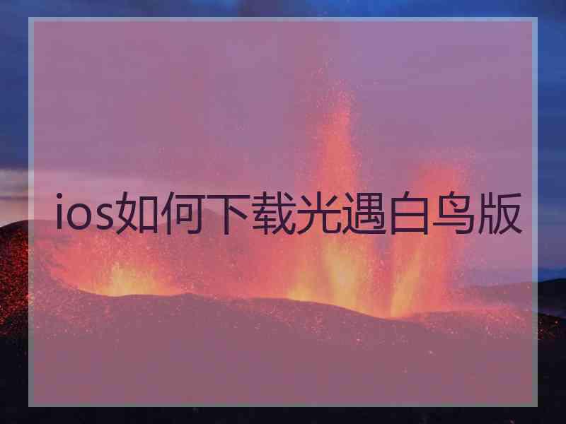 ios如何下载光遇白鸟版