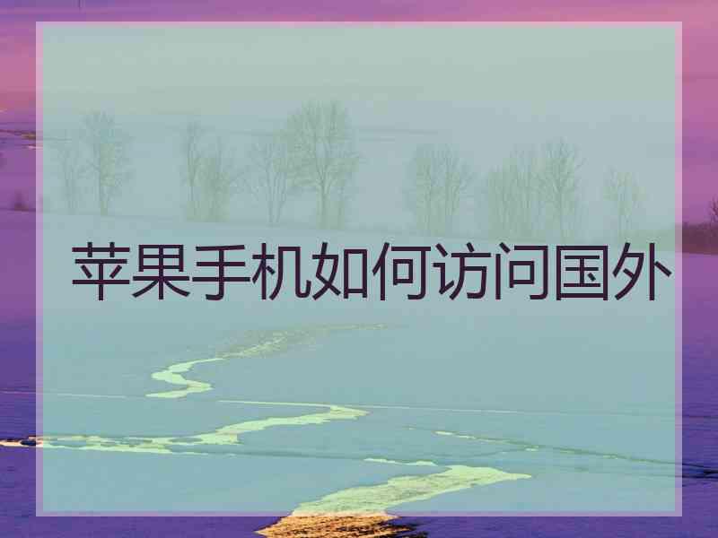 苹果手机如何访问国外