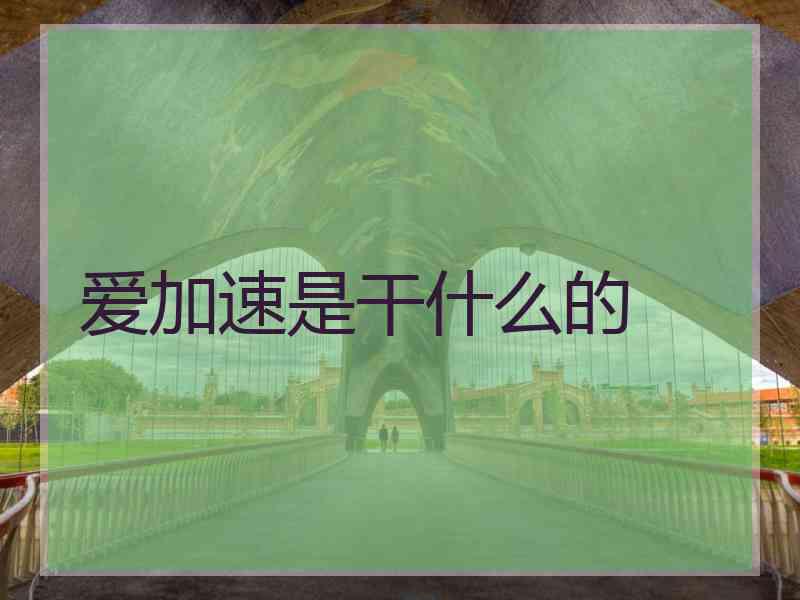 爱加速是干什么的