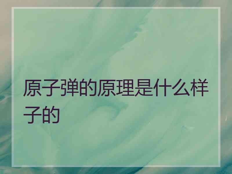 原子弹的原理是什么样子的