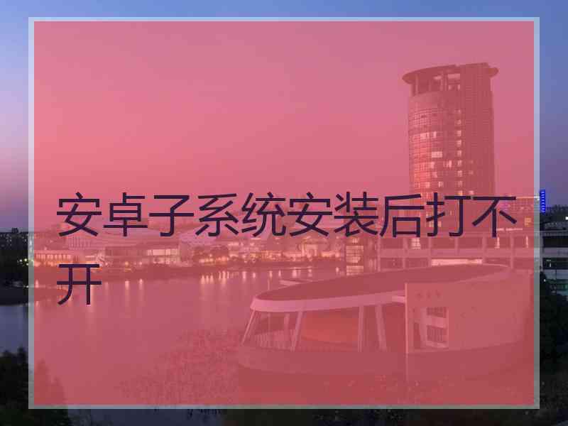 安卓子系统安装后打不开