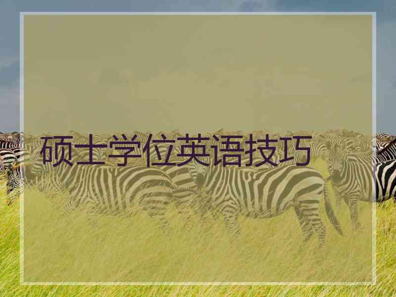 硕士学位英语技巧