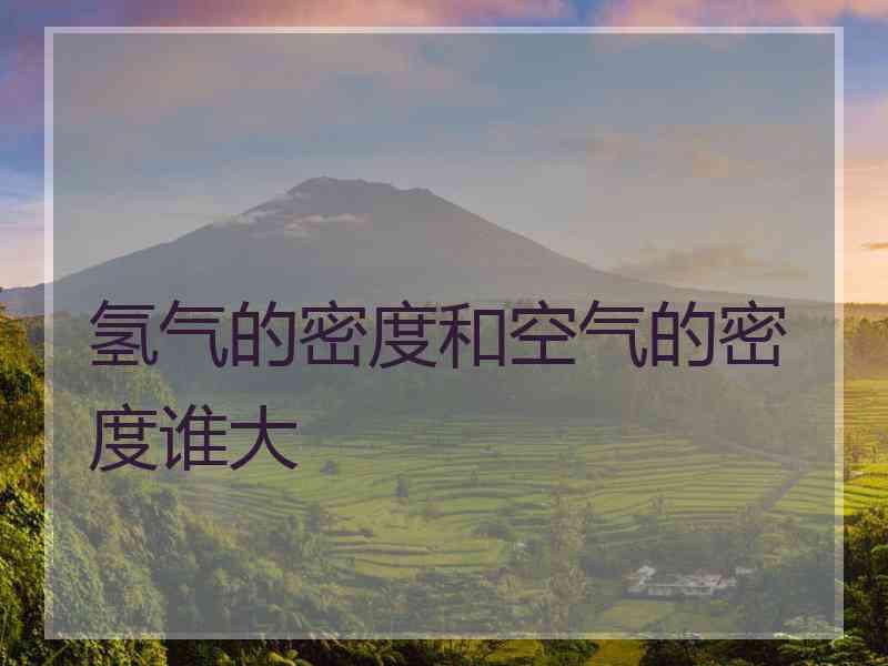氢气的密度和空气的密度谁大