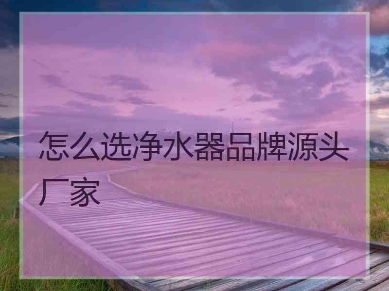 怎么选净水器品牌源头厂家