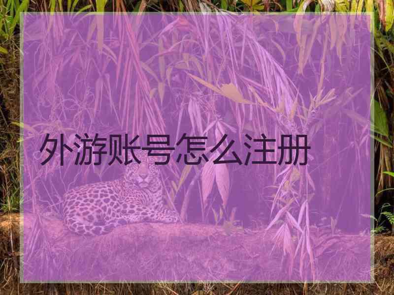 外游账号怎么注册