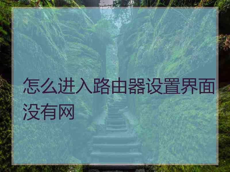 怎么进入路由器设置界面没有网
