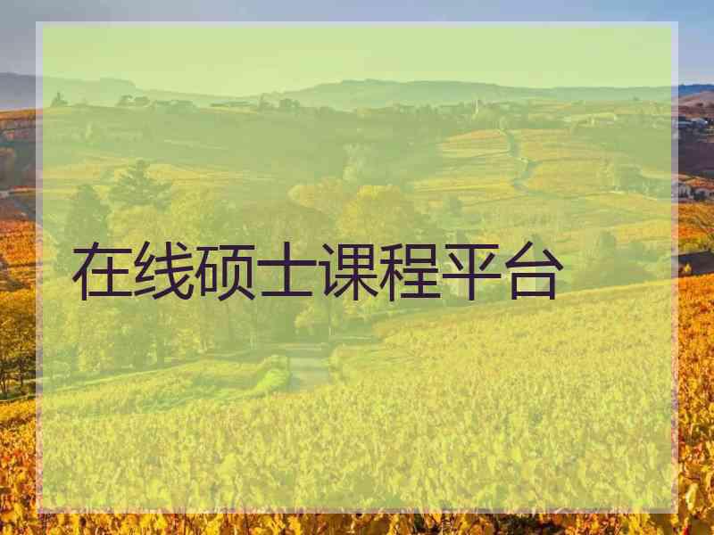 在线硕士课程平台