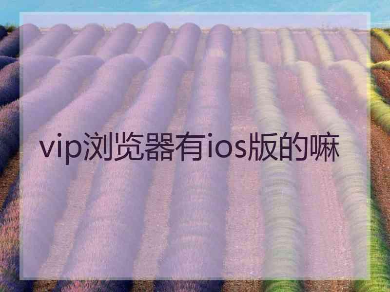 vip浏览器有ios版的嘛