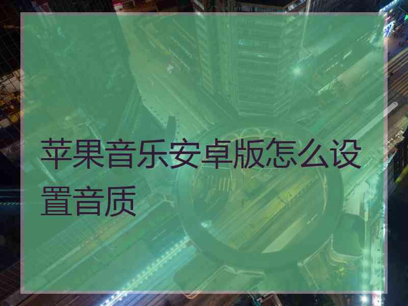 苹果音乐安卓版怎么设置音质