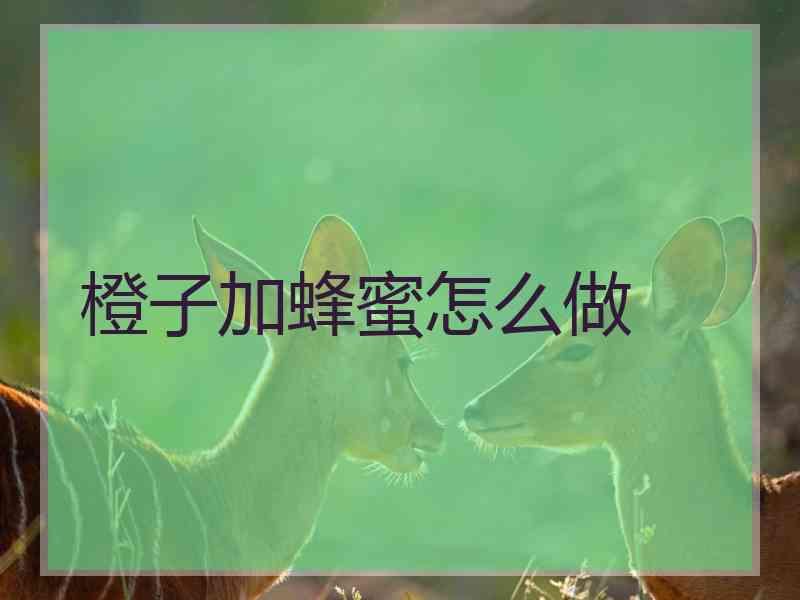橙子加蜂蜜怎么做