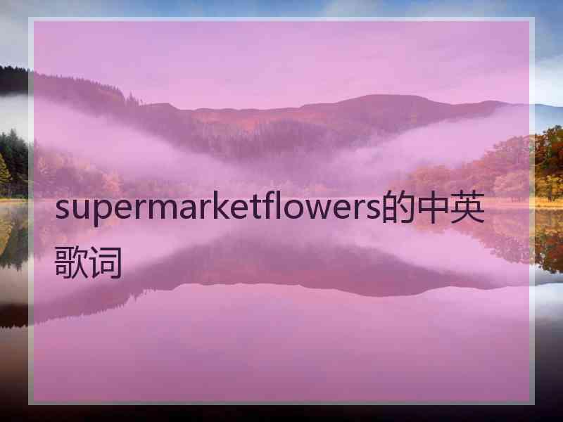 supermarketflowers的中英歌词