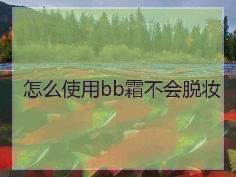怎么使用bb霜不会脱妆