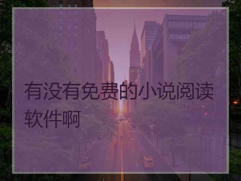 有没有免费的小说阅读软件啊