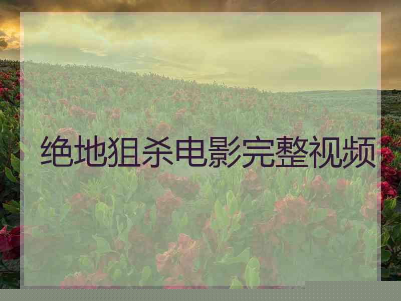 绝地狙杀电影完整视频