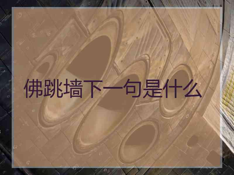 佛跳墙下一句是什么