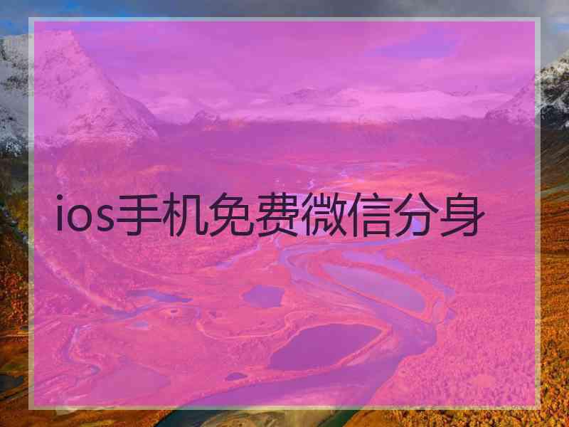 ios手机免费微信分身